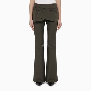 Military Green Cotton Mini Skirt Trousers